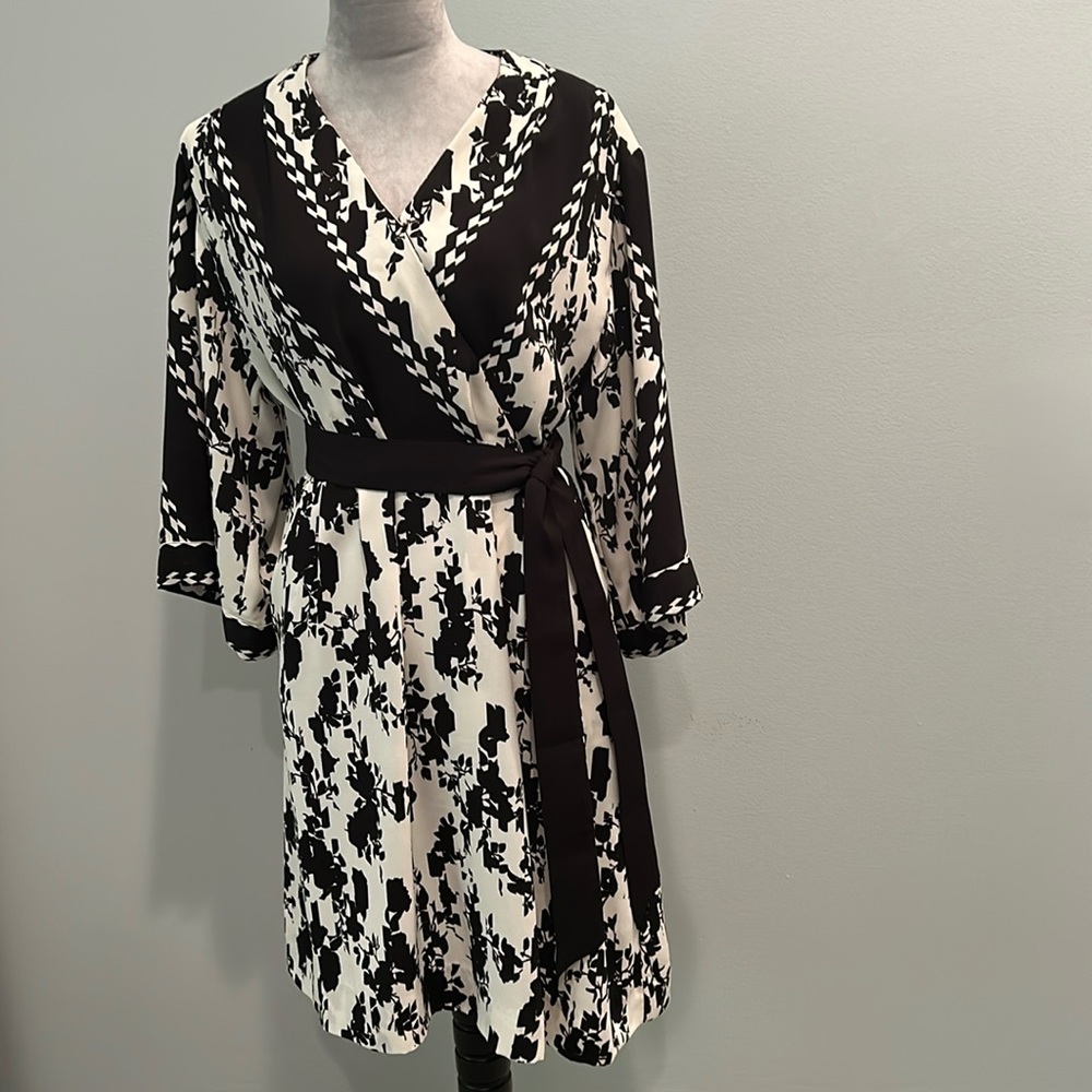 CABI X Factor Dress Black White Size M